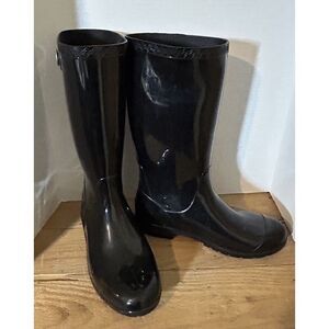 UGG SIENNA BLACK WATERPROOF RUBBER BOOT WOMEN'S RAINBOOTS SIZE US 9